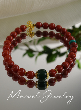 天然南红玛瑙金刚杵手串女