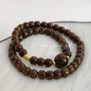 原创新疆且末糖老红糖手串双圈美拉德油润糖玉老型珠糖料手链女款