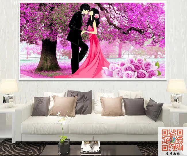 装饰画客厅婚房无纺布墙纸