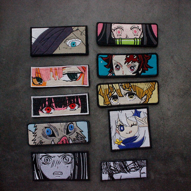 战术包贴章日风动漫刺绣魔术贴二次元少女眼睛半脸原神个性臂章