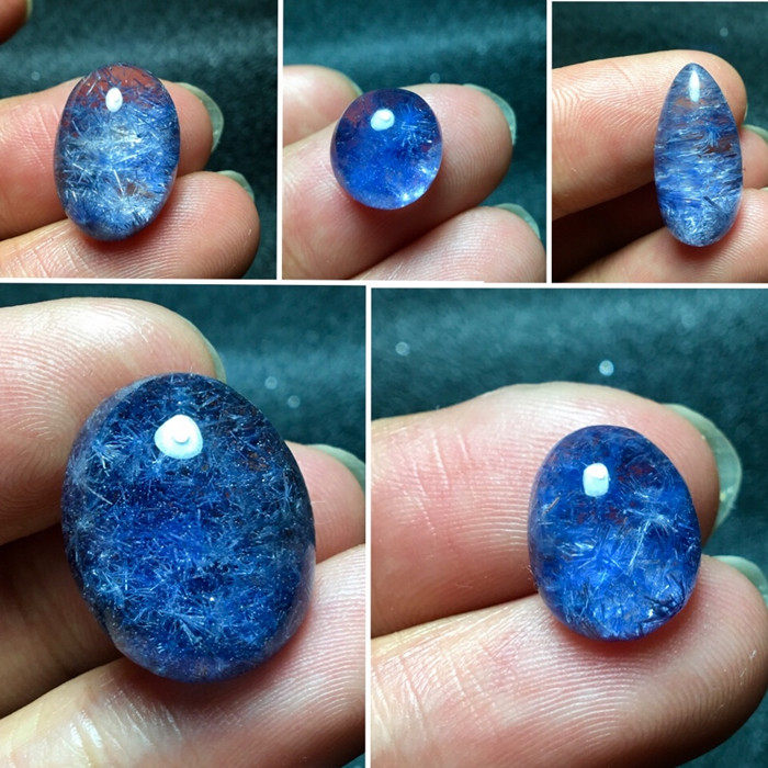 蓝发晶球吊坠蛋面戒指草莓晶圆珠耳钉水晶水滴饰品男女款一物一图