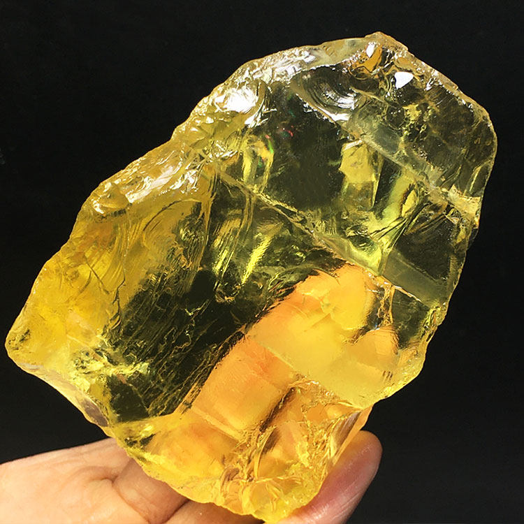 天然黄水晶原石大块雕刻毛料彩虹胶花暴力黄透体原矿教学标本摆件