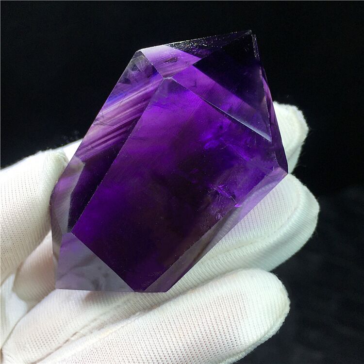 摆件吊坠双尖六棱柱乌拉圭紫水晶