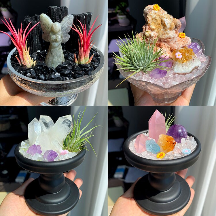 水晶簇碎石碗标本原石装饰摆件
