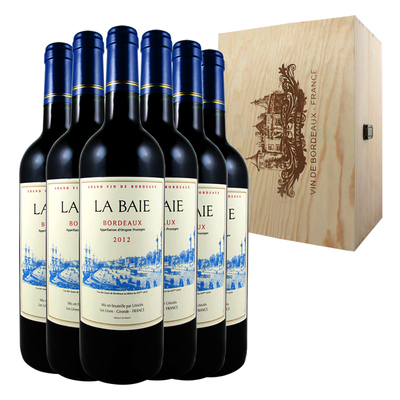 2012年份法国红酒波尔多AOP红葡萄酒原瓶进口红酒整箱6瓶木箱