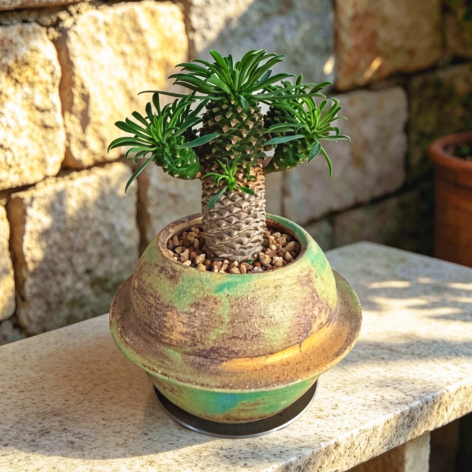 铁甲麒麟块根植物菠萝造型 室内桌面好养耐旱多肉高级感绿植盆栽