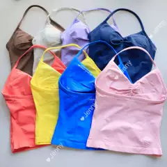 Dfyne High-Intensity Backless Sports Vest with Chest Pads and Halter Neck, Impact-Resistant Integrated Sports Vest for Women, Fitness and Weightlifting Vest