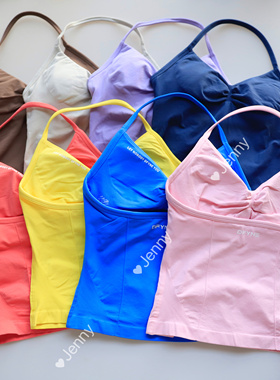 Dfyne高强度露背带胸垫挂脖 impact一体运动背心女健身撸铁背心