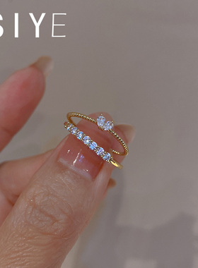 叠戴小巧精致戒指女锆石厂家直销