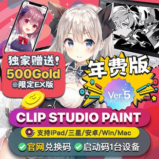 csp国际版启动码5.0 年费clip studio paint绘画软件ipad安卓三星