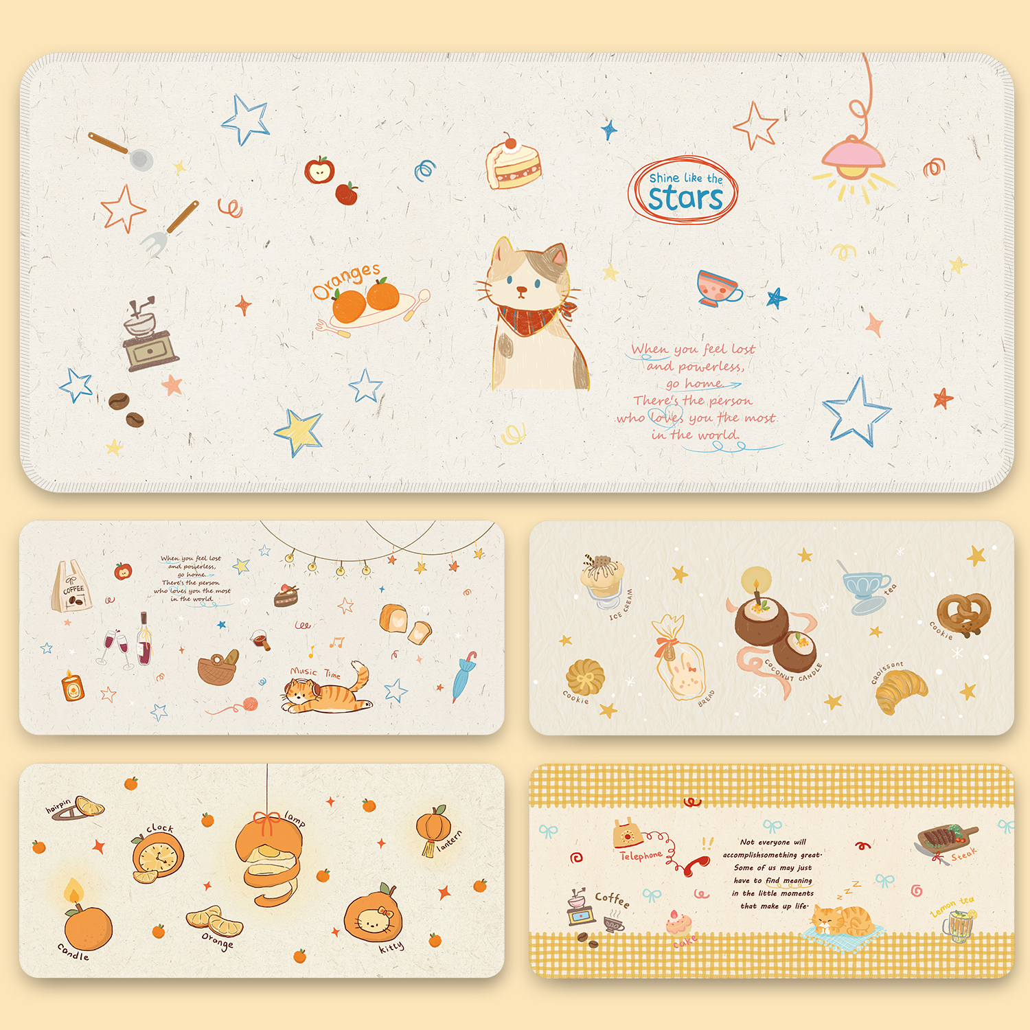 可爱猫猫鼠标垫超大女生高颜值