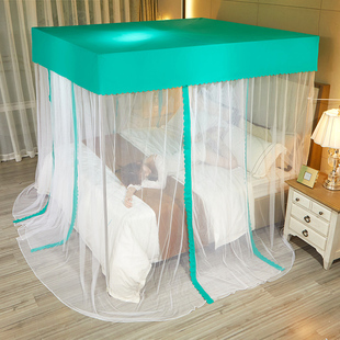 新款蚊帐1.5m防尘顶三开门落地1.8米加粗不锈钢支架2.0米家用双人