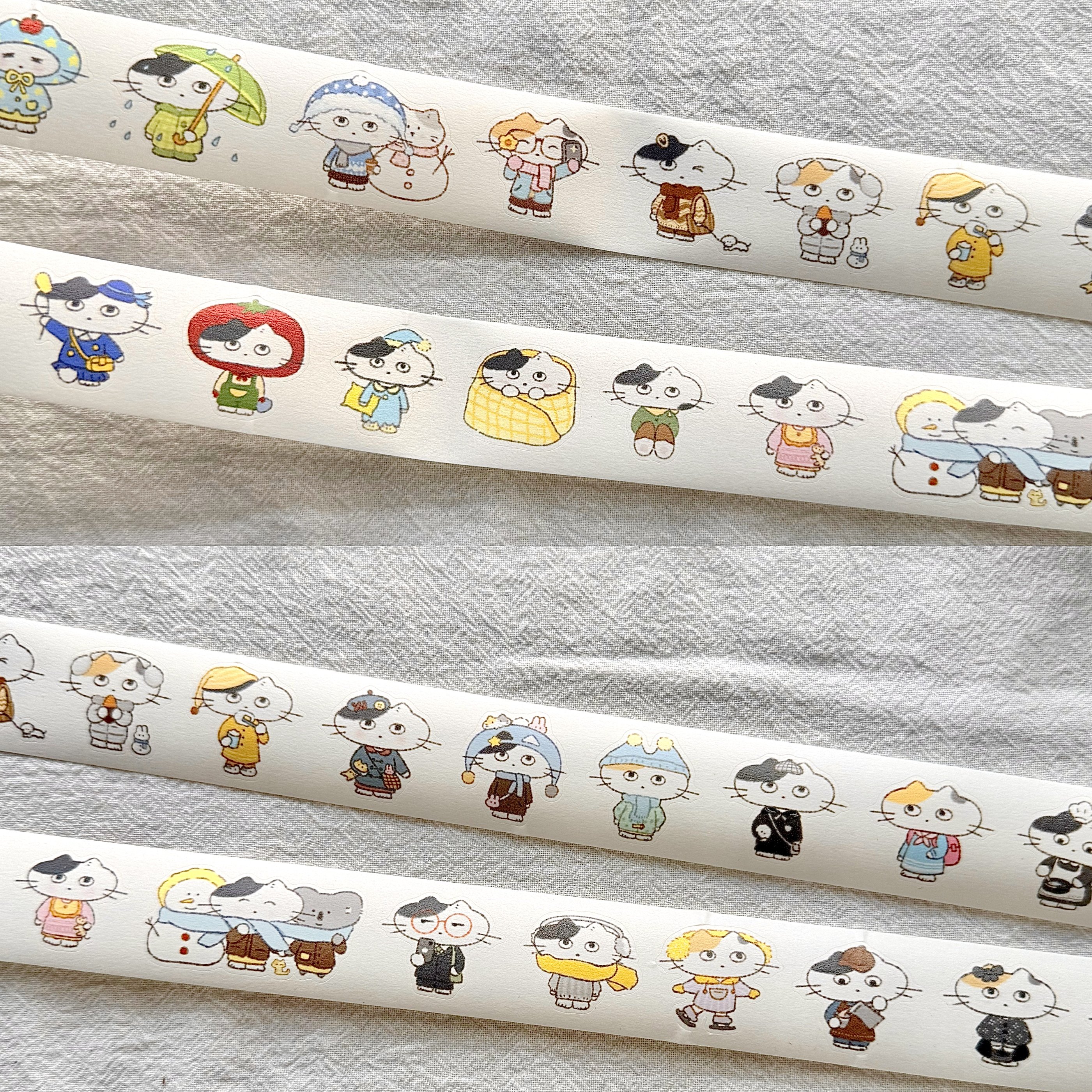 【分装】苹果李子梨猫咪OOTD穿搭和纸胶带模切手帐贴纸卷素材装饰,文具电教/文化用品/商务用品,和纸胶带,淘宝优惠券,粉丝福利购,淘宝优惠卷