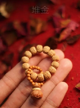 天然龙鳞纹小金刚小手捻指尖文玩橄榄核跑环绕指柔