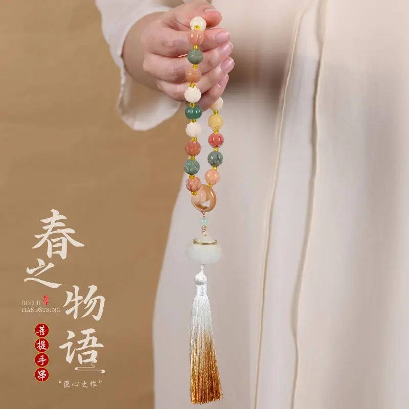 爆款天然菩提手串春之物語蓮花雕刻菩提手持男女佛珠念珠