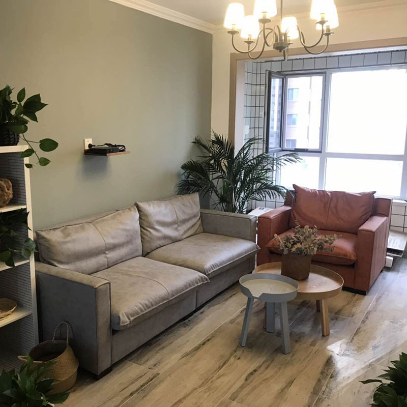 意式风简约现代转角贵妃布艺沙发