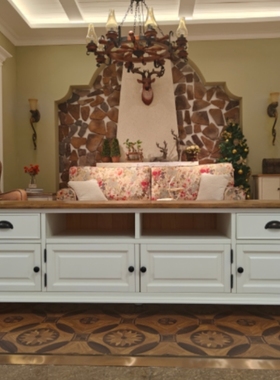 爆美式乡村风格水性漆超环保纯实木电视柜 艾米尼奥BL076any美乡