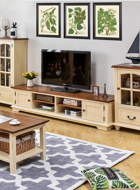 美式家具电视柜全实木组合乡村复古小户型客厅储物BL027new美乡