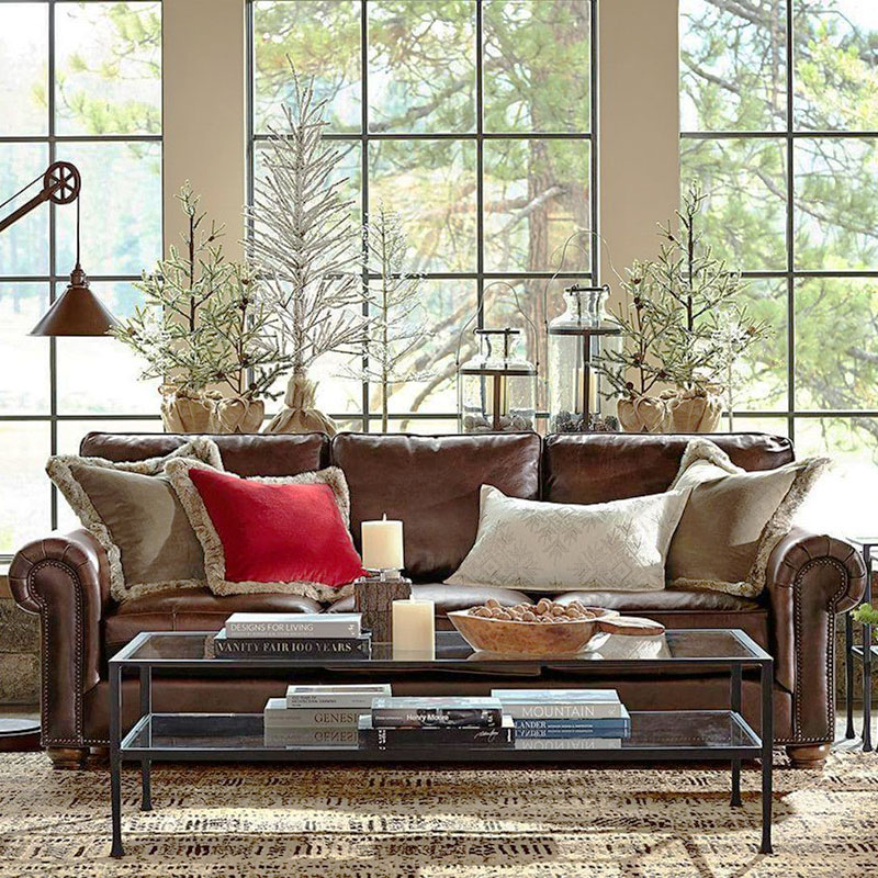 美式乡村别墅皮沙发头层牛皮