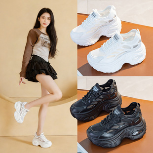 老爹鞋女2026女鞋新款春运动休闲鞋跨境款内增高网鞋女潮小白凉鞋