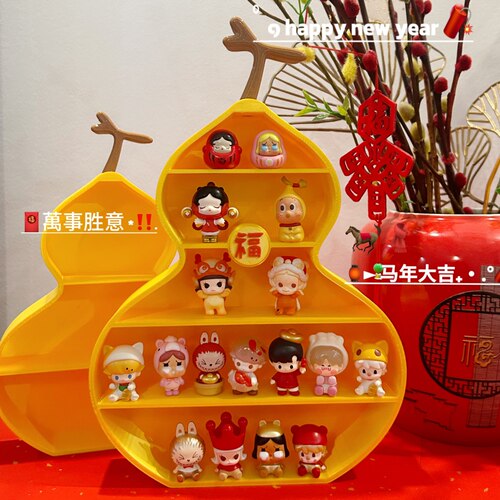 葫芦新年萌粒手办diy收纳盒展示柜置物架3D打印马福场景微缩摆件