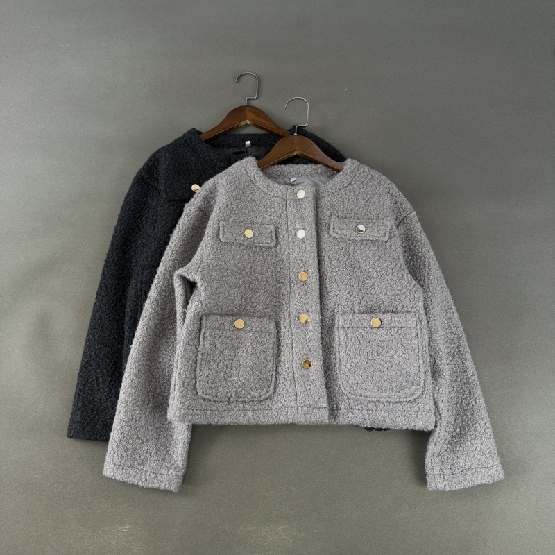 小香风泰迪绒短款夹克毛绒外套女