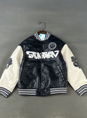 夹棉棒球服中大童儿童立领皮衣潮