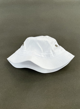 原 希腊单 12欧！夏季男女情侣薄款户外防晒遮阳帽盆帽白色渔夫帽