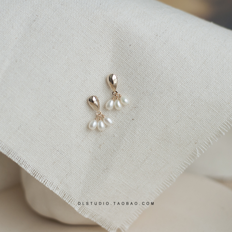 回馈价手工高保色镀金女水滴珍珠