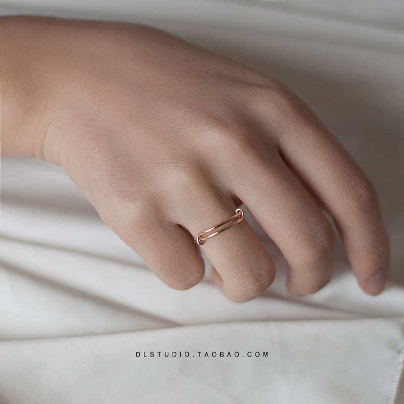 美国14k包金简约极细ins风可