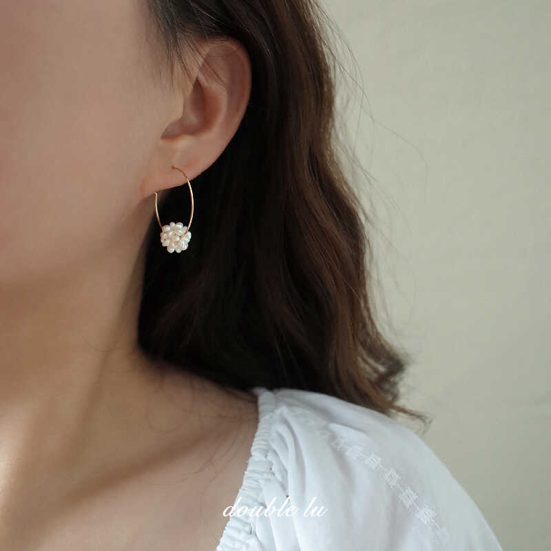 花球耳环珍珠串天然珍珠气质