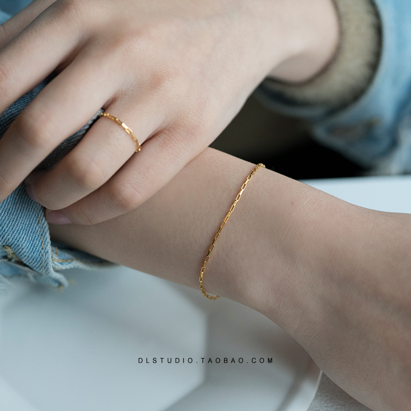 美国包金极细百搭叠戴手链
