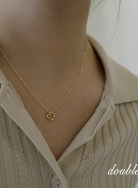 纯银轻奢镂空爱心新款小众锁骨链