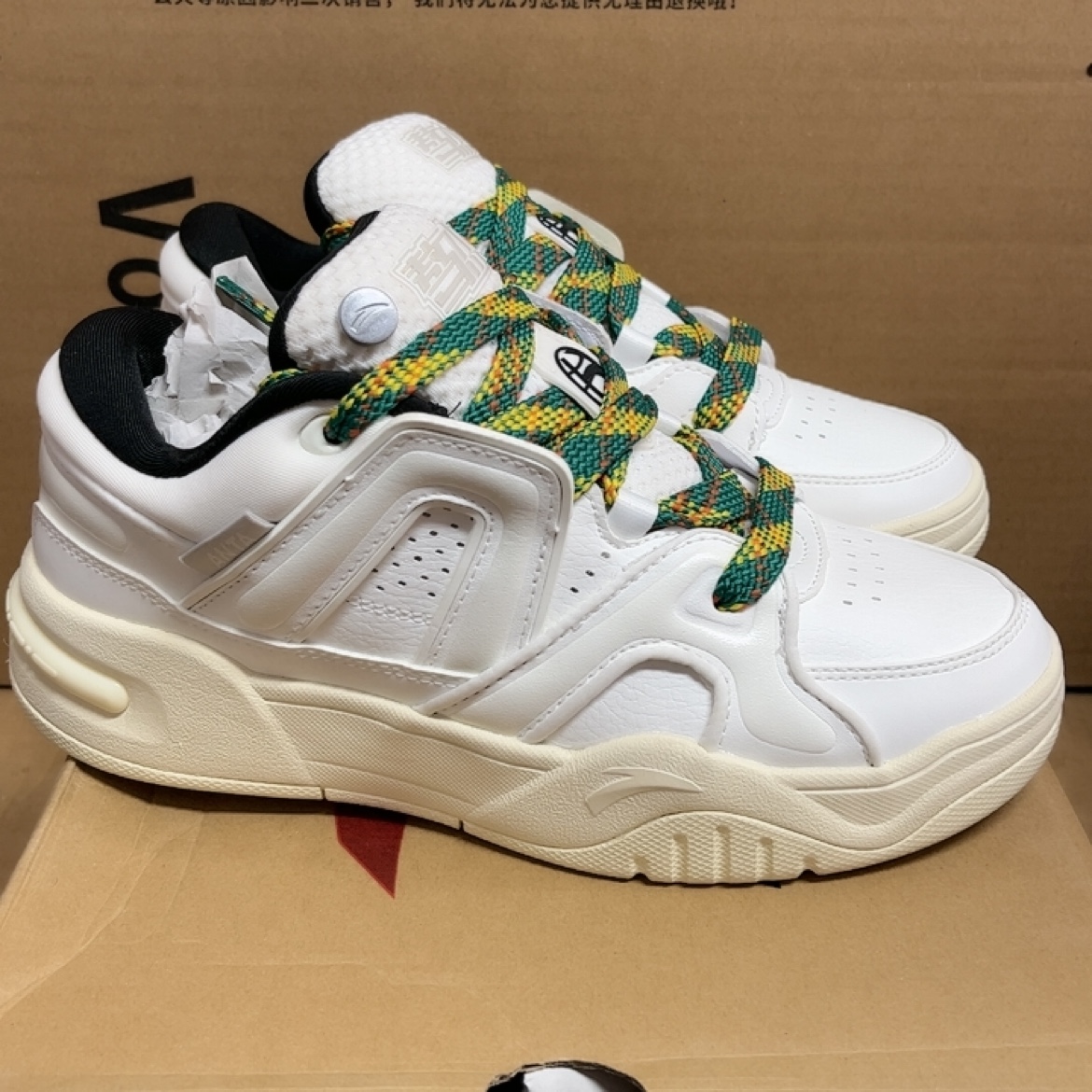 安踏骜杰男女板鞋2025春秋新款厚底增高保暖皮面面包鞋122348070