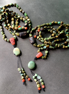 湖北原矿松石沉香南红念珠