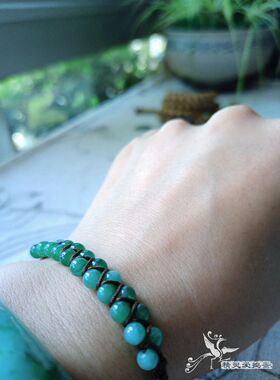 手工编织复古风玉石珠子手绳