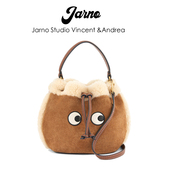 2024秋冬季 可爱卡通棕色水桶包毛毛包毛绒绒包包女手提斜挎包小包