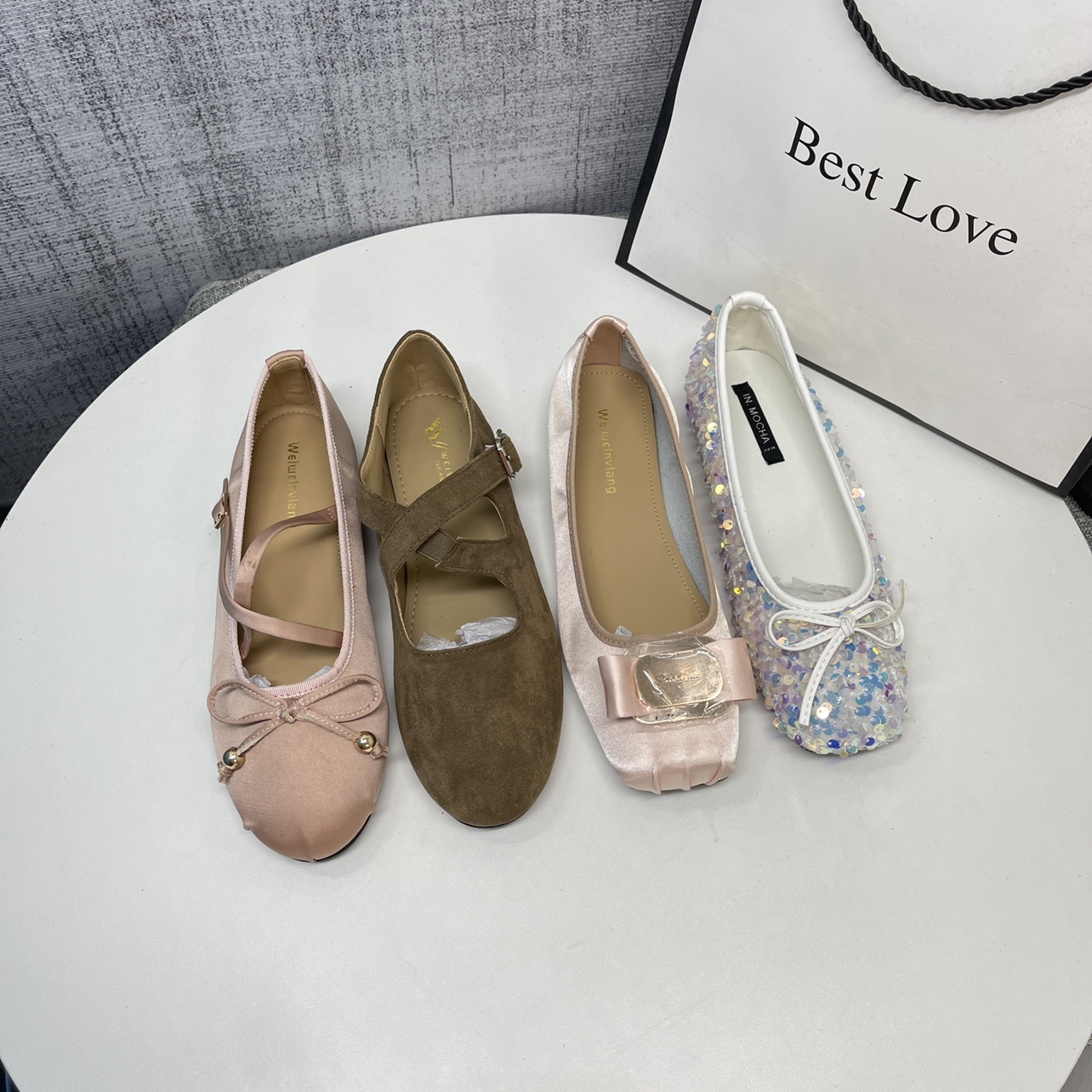 晚晚风蝴蝶结交叉芭蕾舞鞋