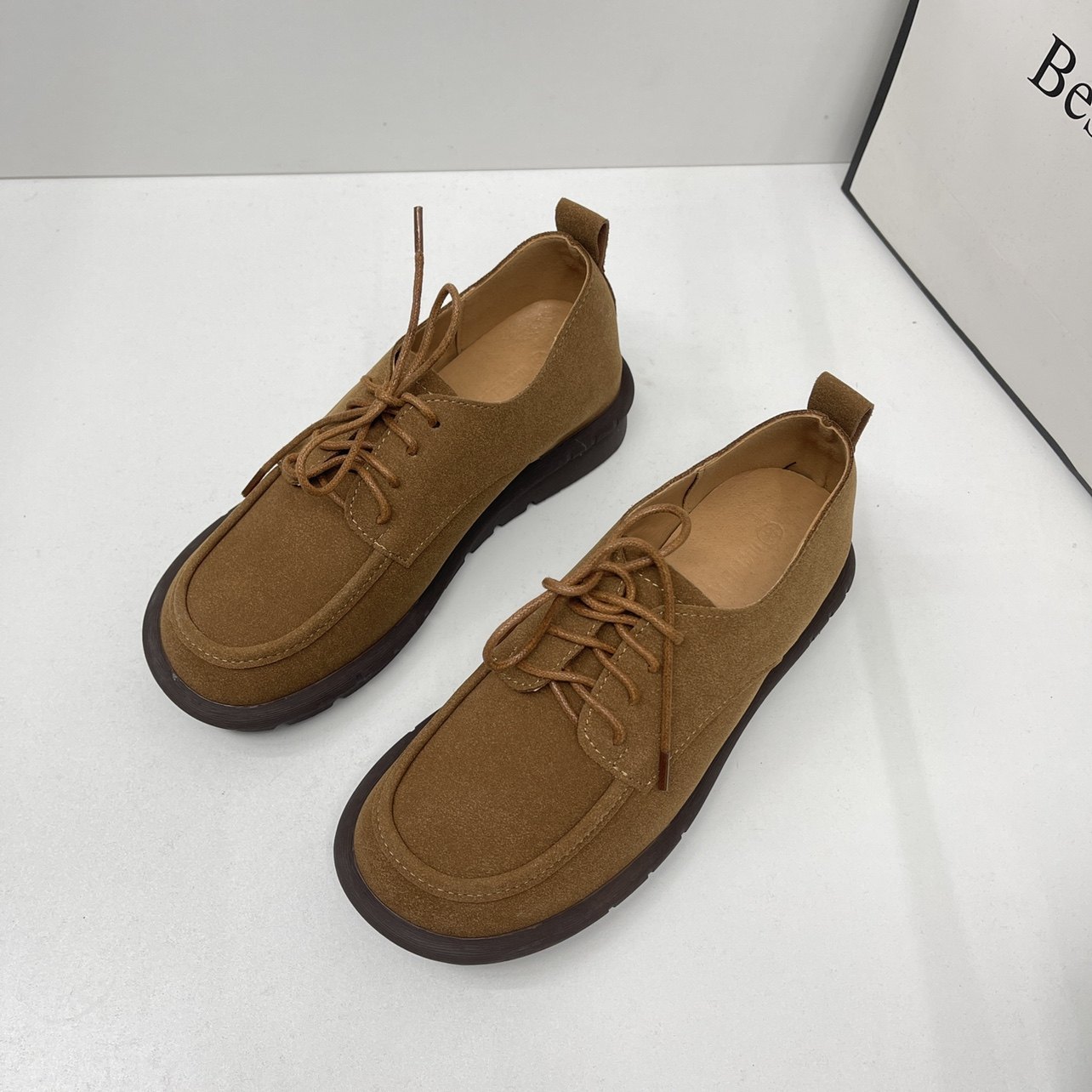 2026春季新款复古平底圆头系带休闲单鞋博肯学院风乐福鞋女,女鞋,乐福鞋（豆豆鞋）,淘宝优惠券,粉丝福利购,淘宝优惠卷