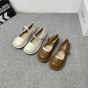 女2024新款 仙女风乐福鞋 夏季 晚晚单鞋 配裙子玛丽珍女鞋 厚底小皮鞋