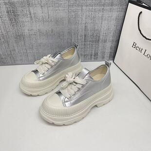 女2026新款 板鞋 百搭增高6cm运动老爹鞋 时尚 女款 松糕厚底小白鞋