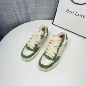 德训磨砂圆头平底女鞋 休闲小众百搭小白鞋 2025新款 系带运动女板鞋