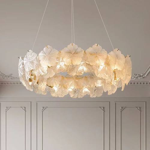法式奶油风雪花轻奢吊灯