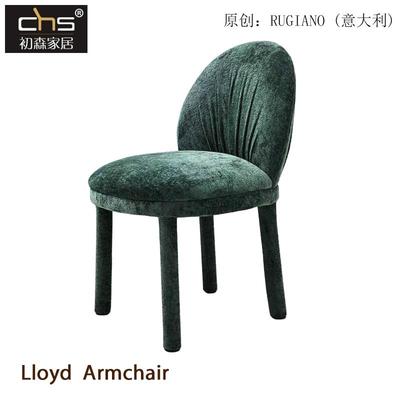 靠背餐椅休闲椅初森海绵轻奢布艺