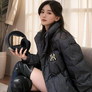 正品联名BWNY羽绒棉服满印短款刺绣面包服冬季男女情侣保暖外套