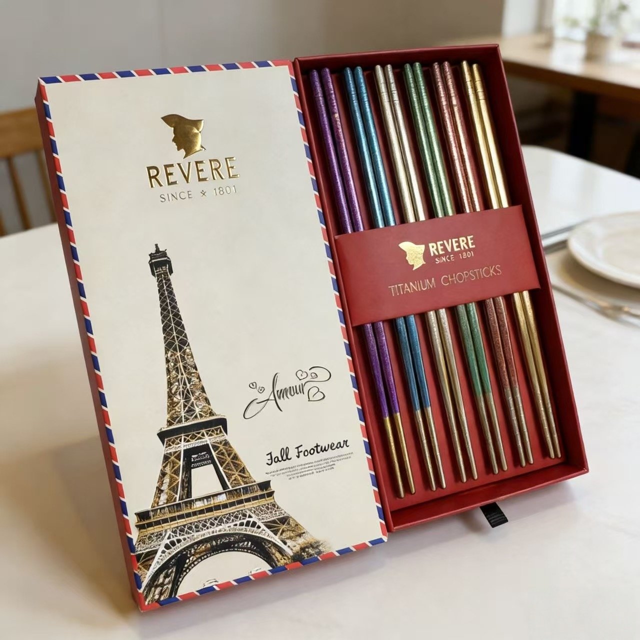 纯钛筷子家用高档抗菌食品级防霉防滑防烫健康分餐筷6双礼盒送礼,餐饮具,筷子,淘宝优惠券,粉丝福利购,淘宝优惠卷