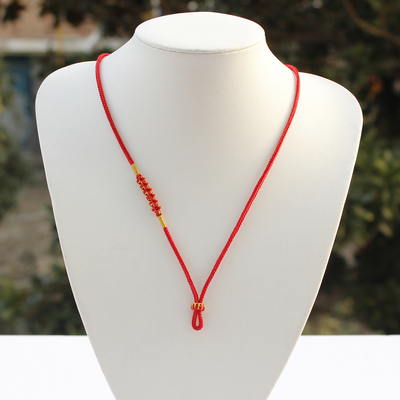 纯手工编绳编织直穿款万用扣头项链绳吊坠挂绳毛衣链定制颜色长度