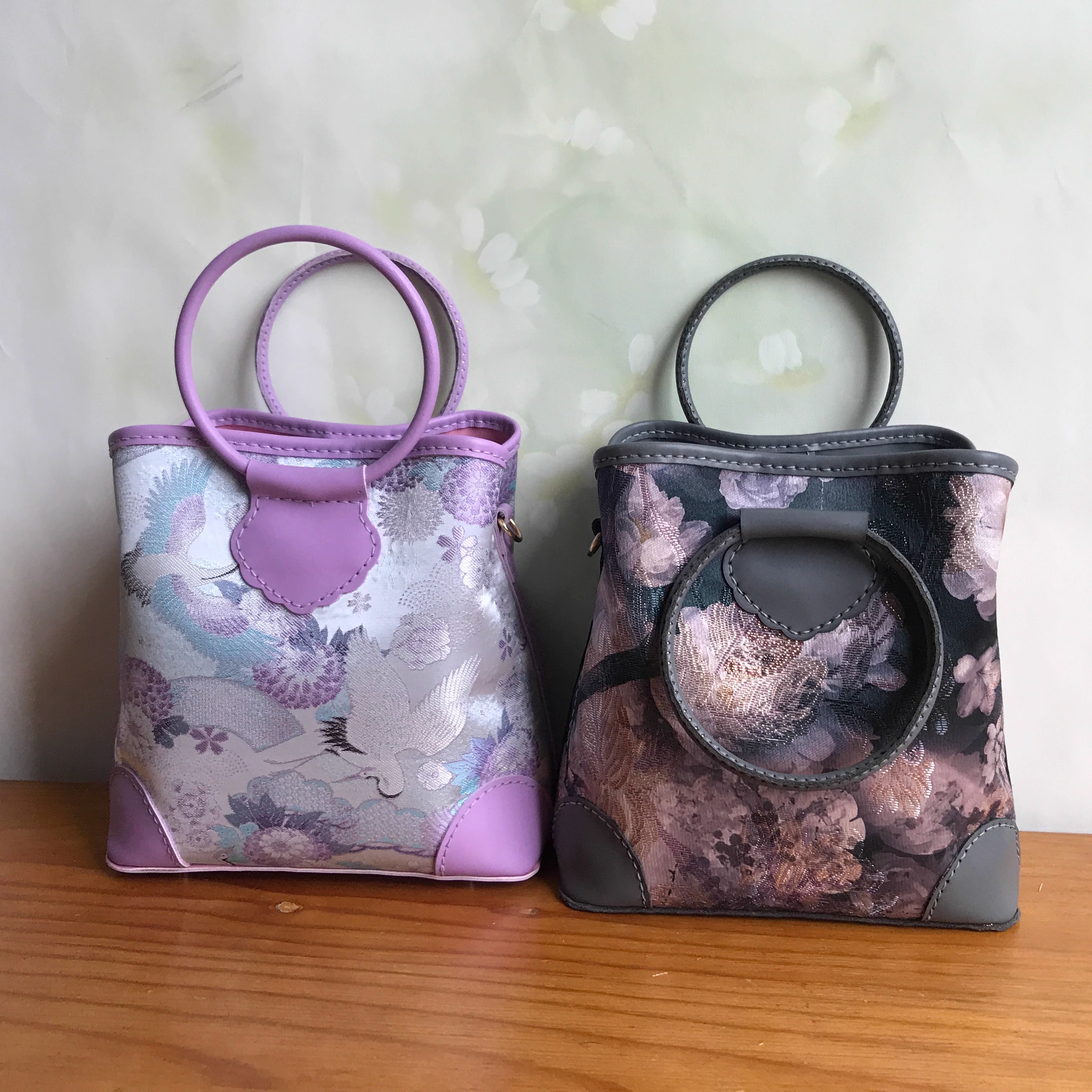 圆环拎手水桶包钥钥手工diy自制材料包宋锦新中式直播间包包