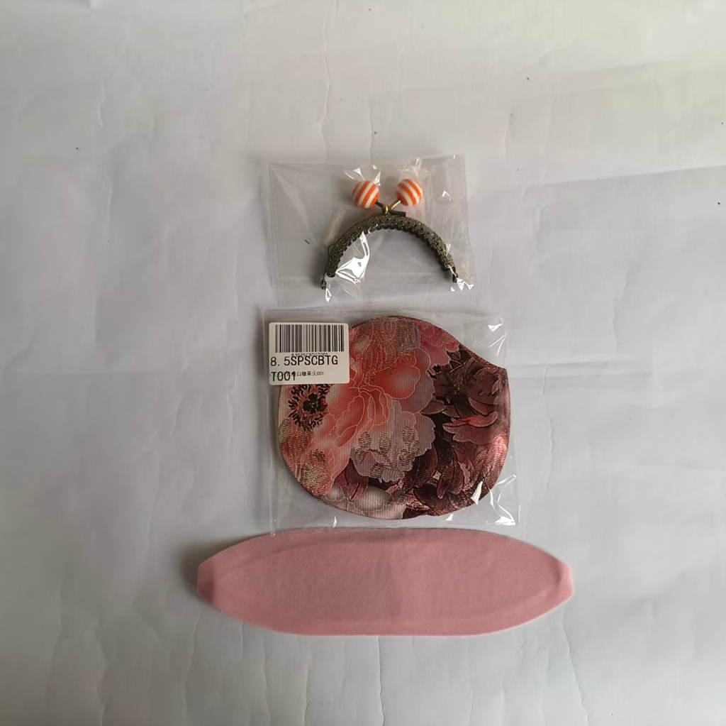 8.5cm半圆三片式橙白糖果头钥钥手工材料包DIY口金包满30元包邮发