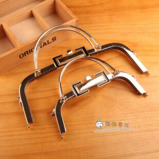 钥钥手工拼布DIY包包配件浅金20.5双拎手弧形无孔口金配螺丝热卖